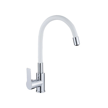 Елочка VF.70112-8 VALFEX Estreya Chrome White 35мм гибк.излив, белый/хром (1/10)