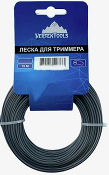 ЛЕСКА ДЛЯ ТРИМЕРА КРУГ С СЕРДЕЧНИКОМ 3 ММ VERTEX 15 м (1/12)
