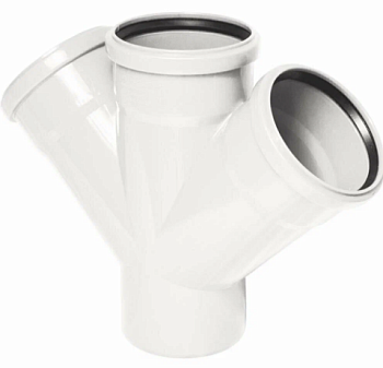 Крестовина PRIME  50/50/50х45° для вн. малошумной канализ. (100) VALFEX