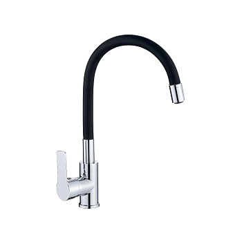 Елочка VF.70112-7 VALFEX Estreya Chrome Black 35мм гибк.излив, черный/хром (1/10)