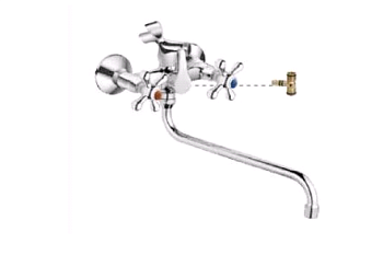 Ванна T5083C OUTE 1/2 м/к S-нос 30см хром (1/10)